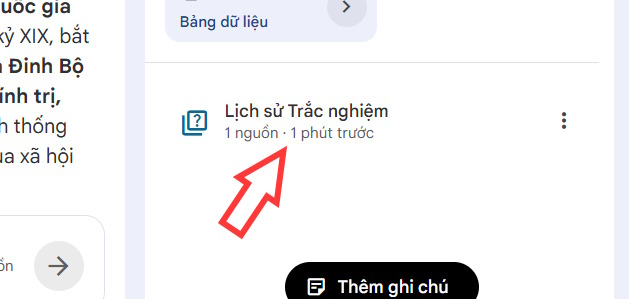 Bài kiểm tra tạo trên NotebookLM