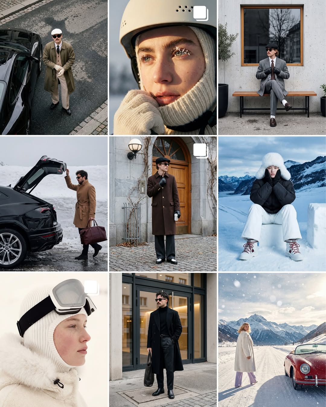Bộ sưu tập ảnh thời trang cao cấp được tạo ra bằng AI, thể hiện nhiều phong cách mùa đông đa dạng