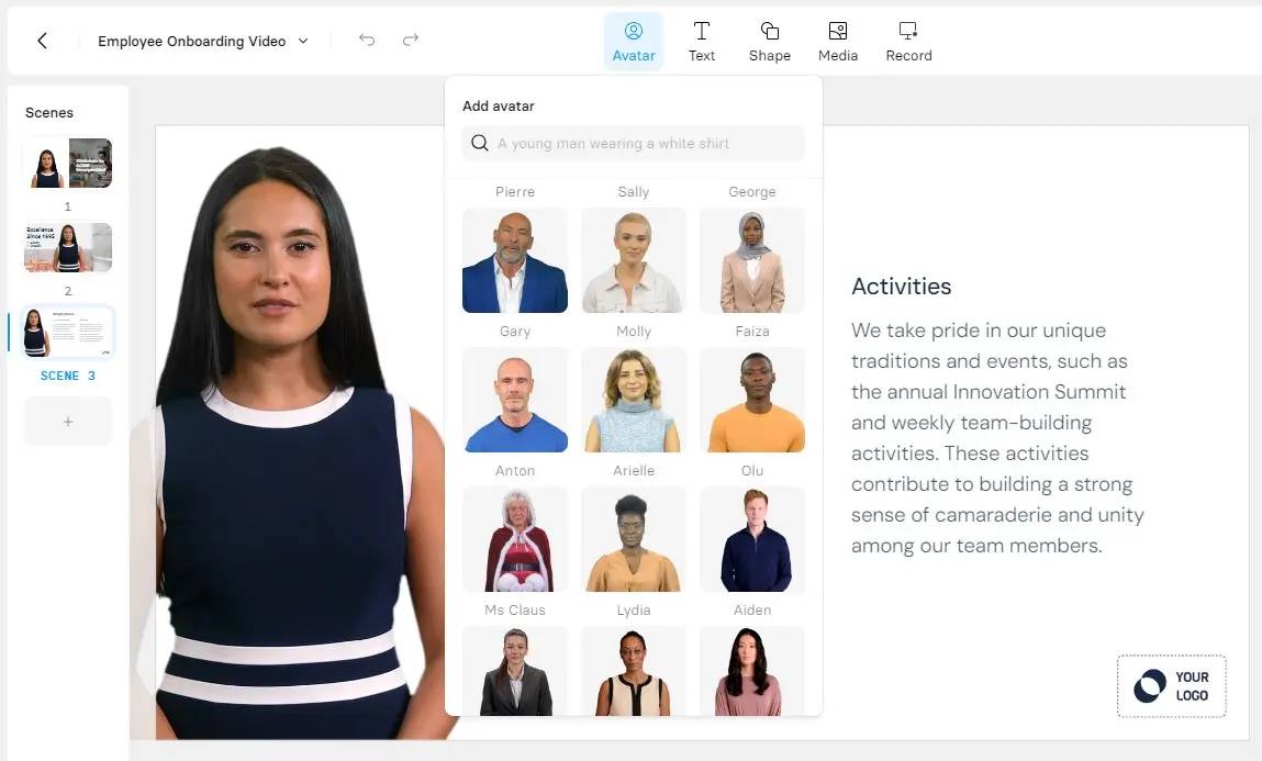 Thêm avatar khác vào dự án đang thực hiện trong Synthesia