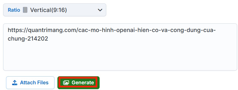 Tạo infographic từ URL trên Infography