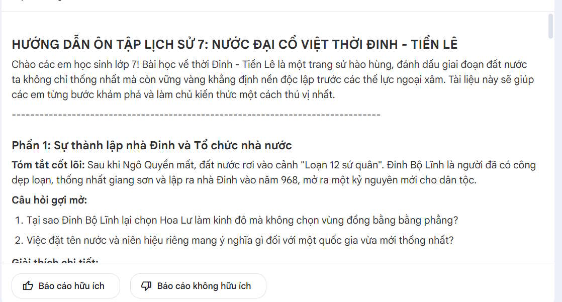 Nội dung tự học trên NotebookLM