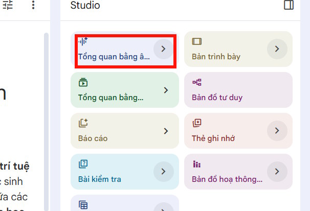 Tổng quan bằng âm thanh trên NotebookLM