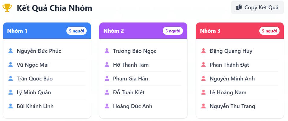 Công cụ tạo nhóm ngẫu nhiên trên Gemini