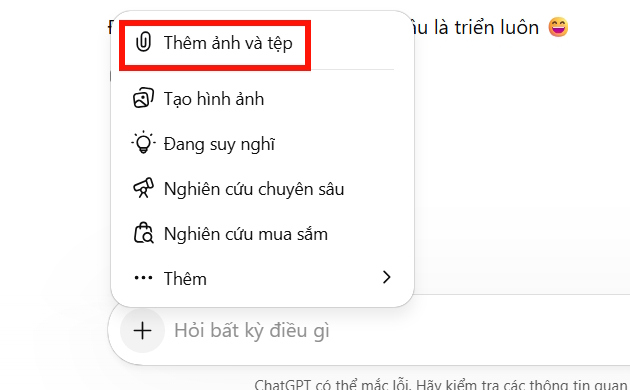 Tải tài liệu lên ChatGPT