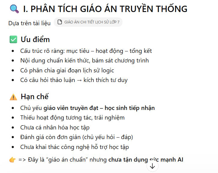 Đánh giá giáo án truyền thống trên ChatGPT