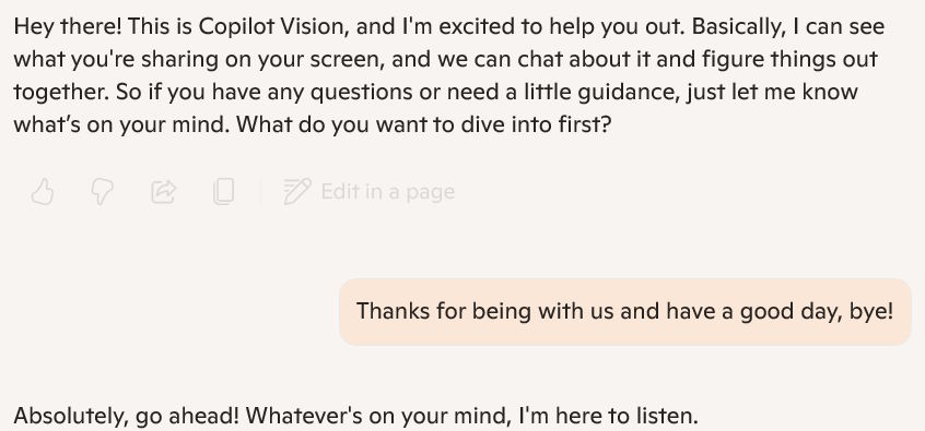 Hội thoại với Copilot Vision