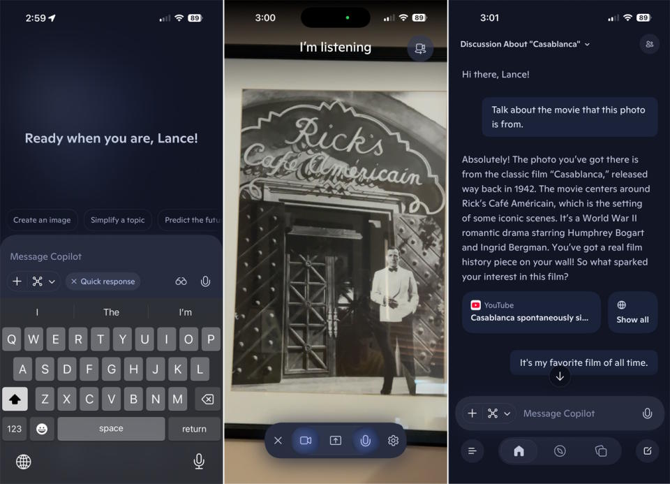 Sử dụng Copilot Vision trên điện thoại