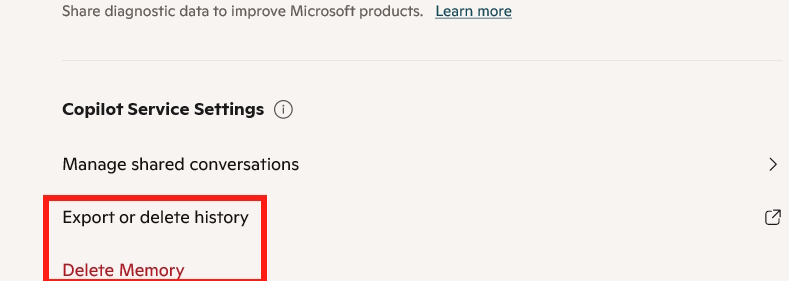 Tắt thu thập giọng nói và văn bản cá nhân trên Copilot