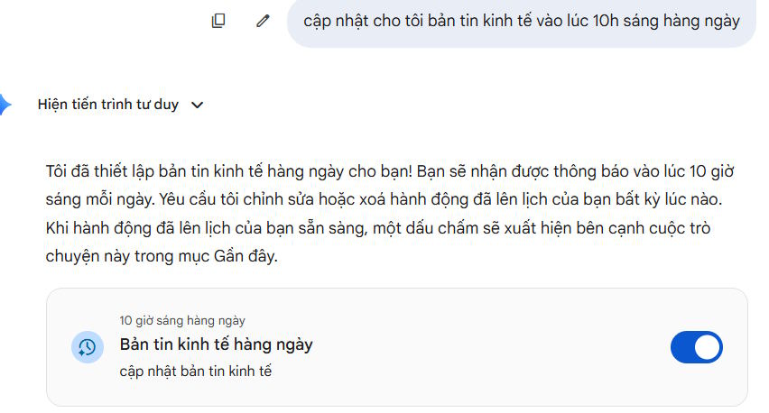 Hoạt động lên lịch Gemini