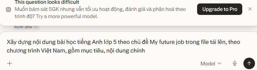Lệnh yêu cầu tóm tắt trên Perplexity AI