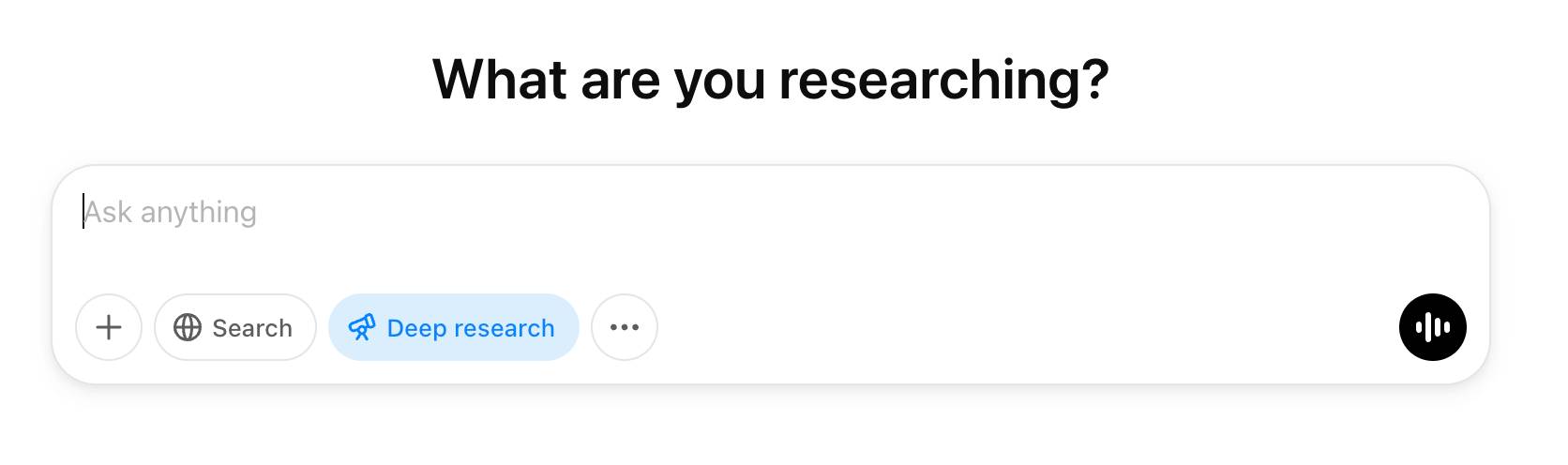 Chọn Deep Research trên ChatGPT