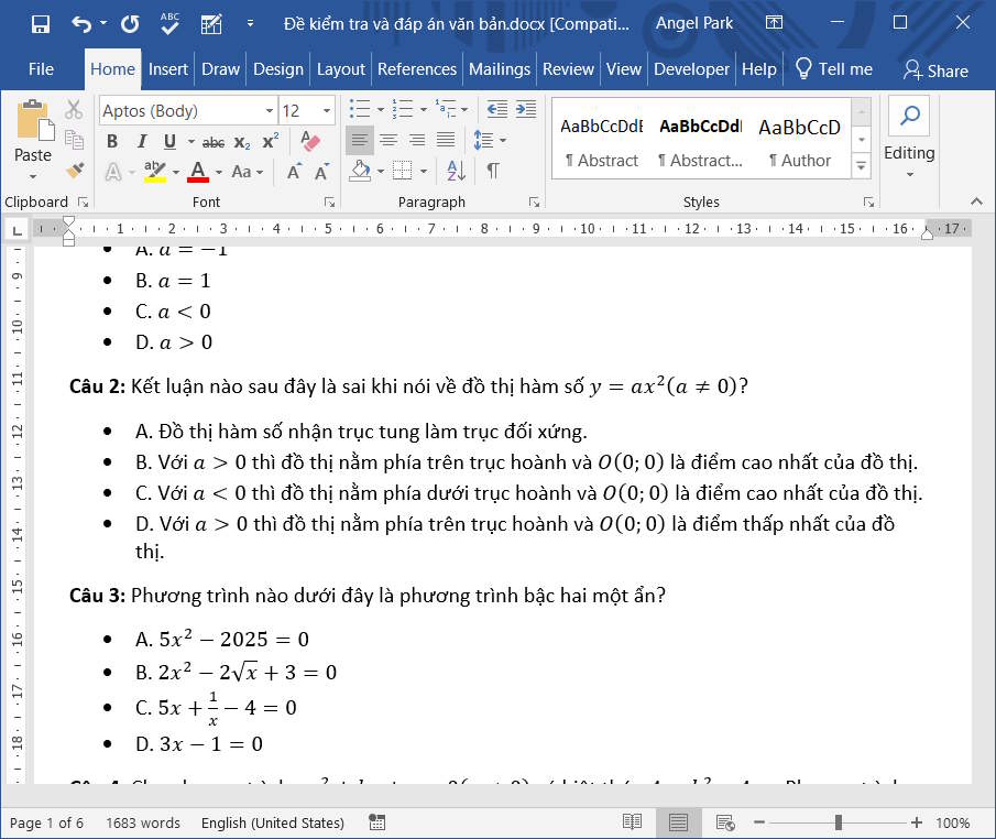 Tài liệu Word giữ nguyên định dạng