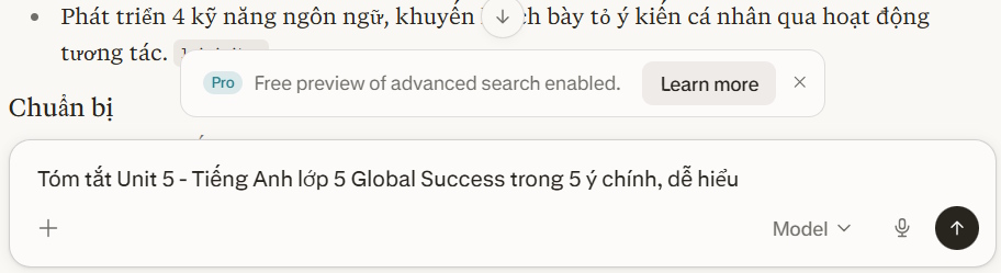 Lệnh tóm tắt trên Perplexity AI