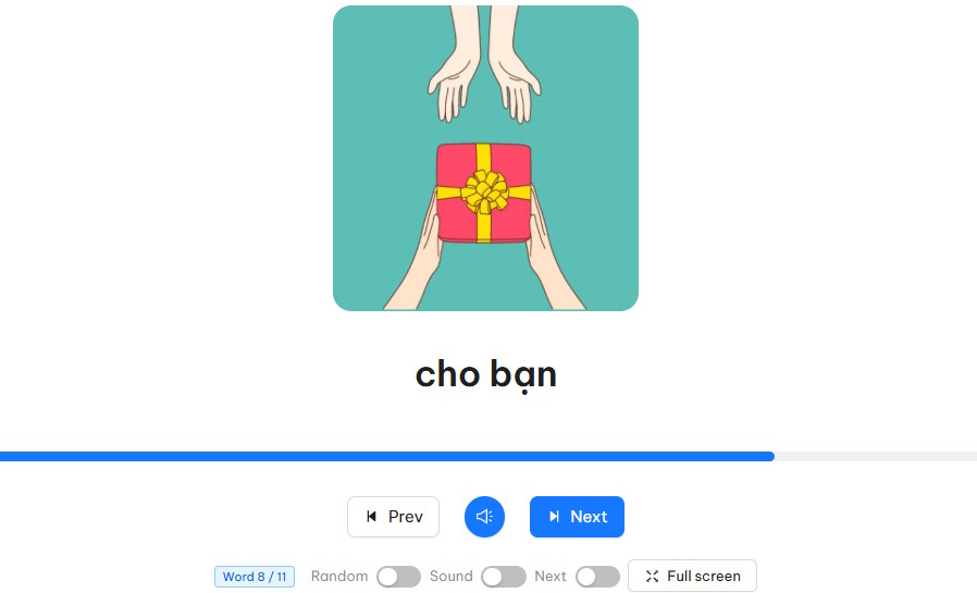 Danh sách từ vựng trong trò chơi