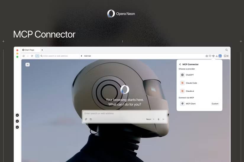 Giao diện người dùng của Opera MCP Connector