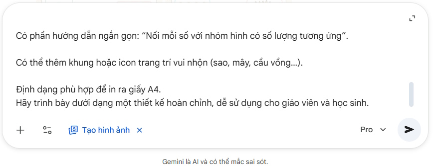 Nhập prompt cho Gemini