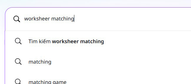 Canva mẫu worksheet matching
