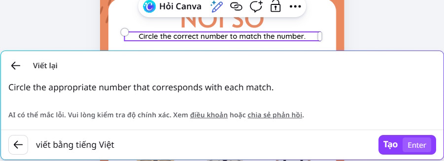 Đổi nội dụng trong mẫu trò chơi ghép nối trên Canva