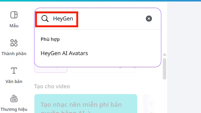 Tìm HeyGen avatar