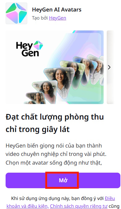 Sử dụng HeyGen avatar AI