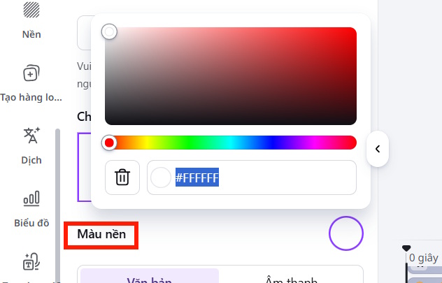 Chọn màu nền cho video trên HeyGen AI avatars 