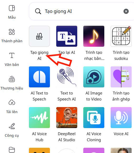 Tạo giọng nói AI trên Canva AI