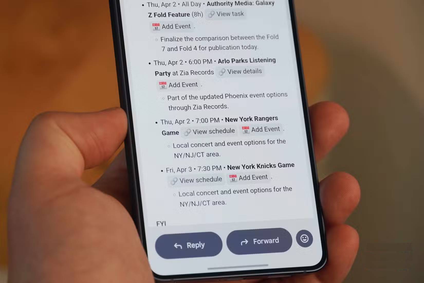 Các sự kiện lịch được liệt kê bởi Google CC