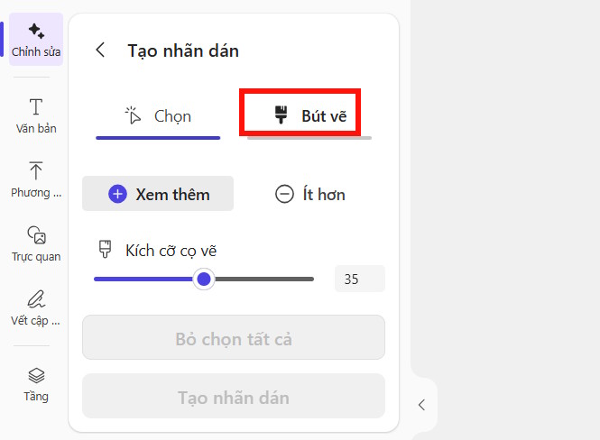 Chọn đối tượng trong ảnh trên Microsoft Designer
