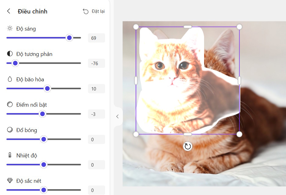 Chỉnh sáng sticker trên Microsoft Designer