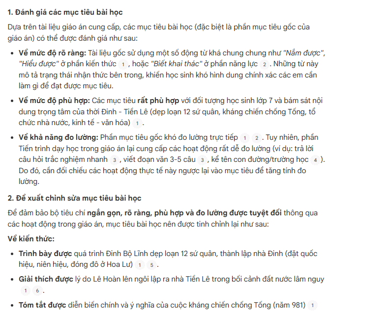 Prompt có tiêu chí đánh giá NotebookLM