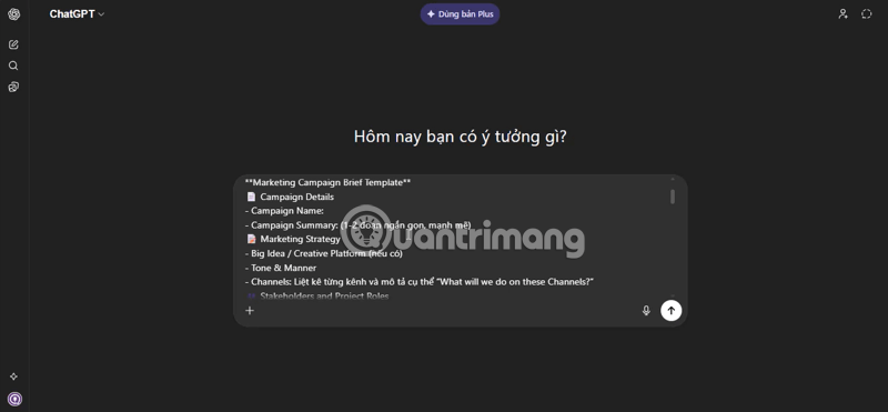 tạo kế hoạch marketing bằng AI