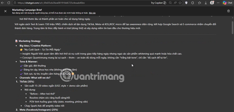 hướng dẫn ChatGPT marketing campaign