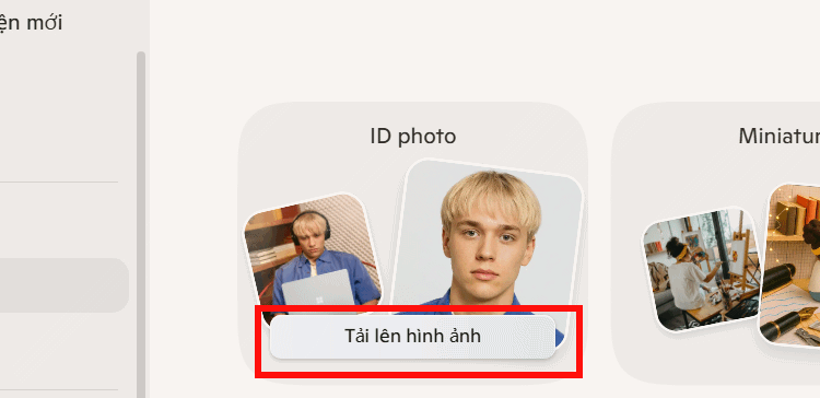 Tải ảnh làm ảnh thẻ Copilot
