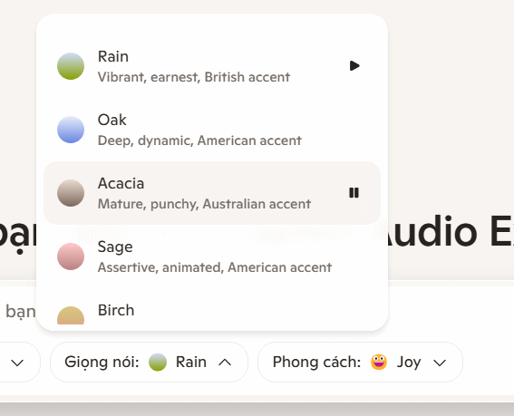 Chỉnh giọng nói trên Copilot