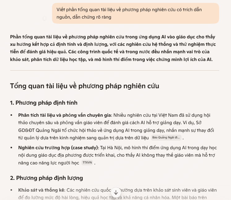 Khai thác từng phần nội dung nghiên cứu