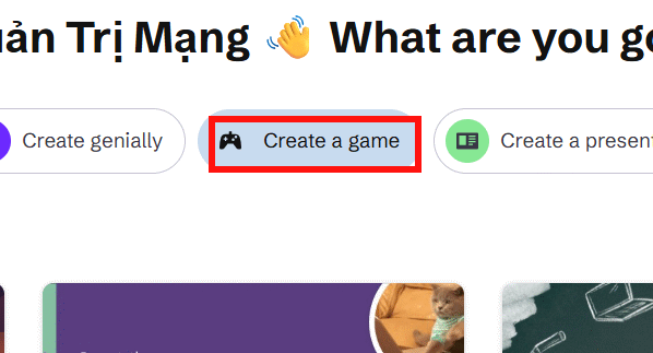 Tạo game trên Genially