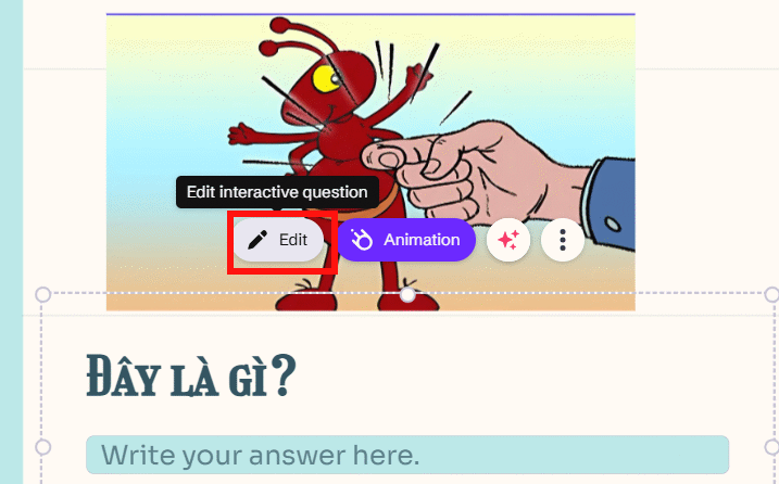 Chỉnh nội dung trong slide