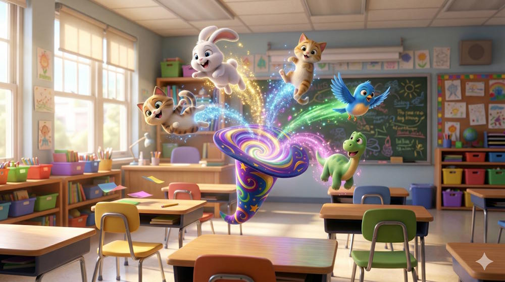 Cảnh 1: Mũ ảo thuật biến ra mọi thứ