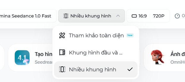 Tạo video nhiều khung hình trên Dreamina AI