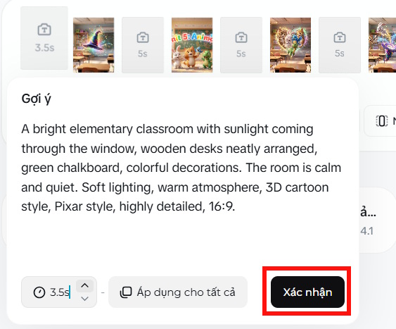 Mô tả từng cảnh trên Dreamina AI