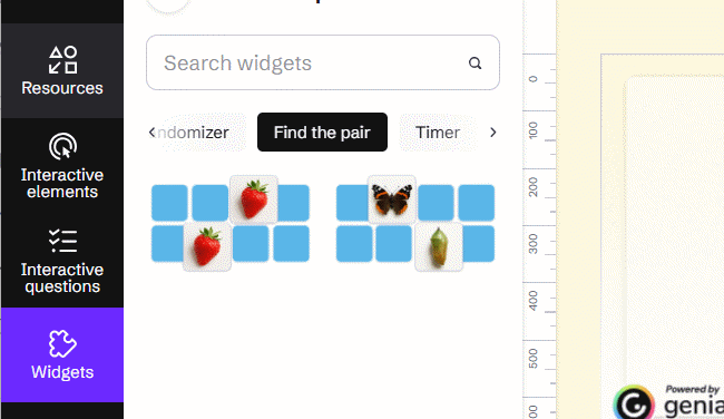 Genially chọn kiểu game ghép cặp