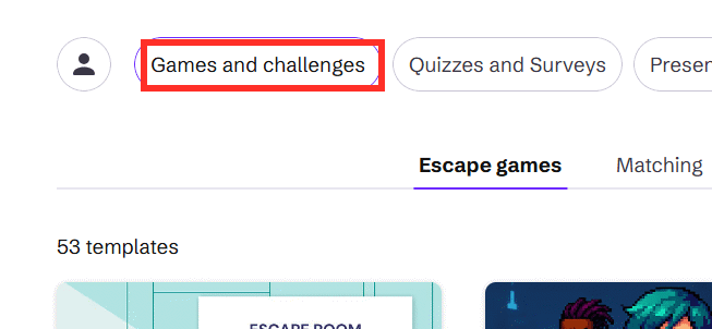 Genially Game and challenges