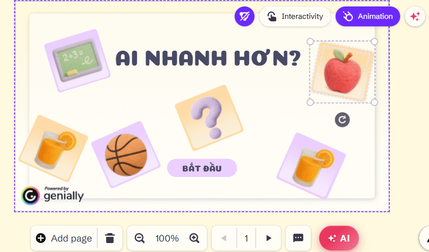 Genially chỉnh sửa slide