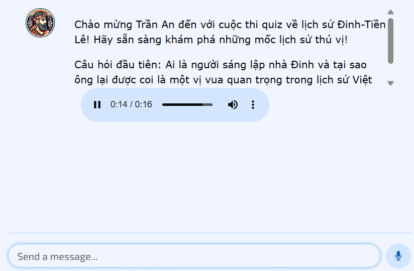 Chatbot ôn tập trên Mizou