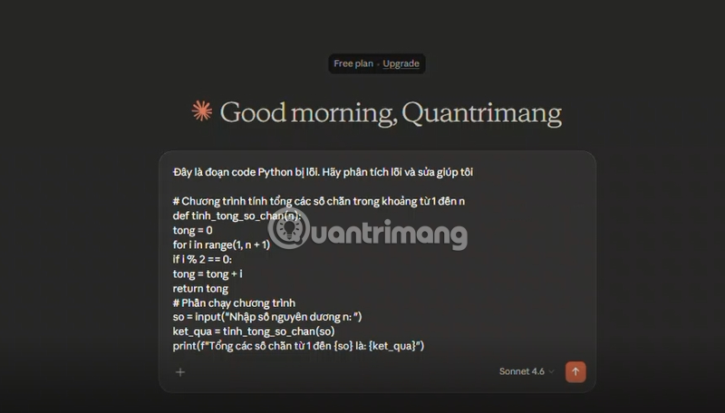 sửa lỗi code với claude AI