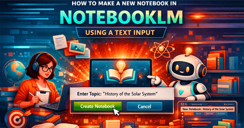 Cách tạo Sổ ghi chú mới trong NotebookLM bằng dán văn bản đã sao chép