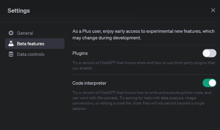 Cài đặt kích hoạt Code Interpreter