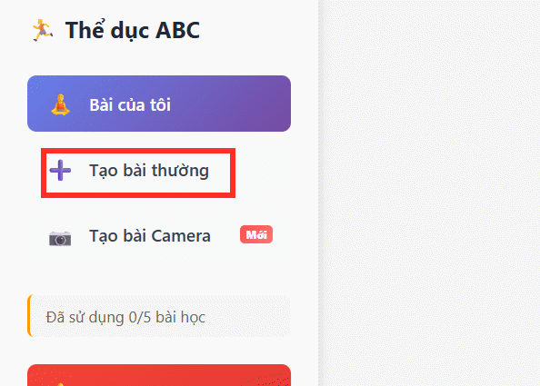Tạo trò chơi thể dục ABC