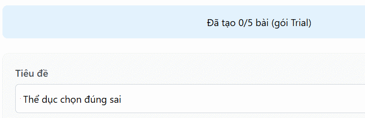 Nhập tên cho trò chơi thể dục ABC