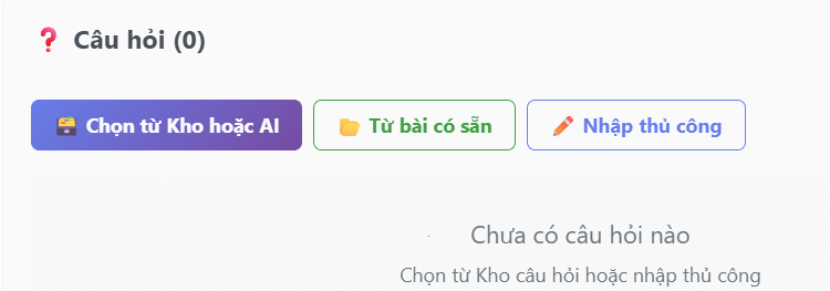 Cách thức nhập câu hỏi trò chơi thể dục ABC